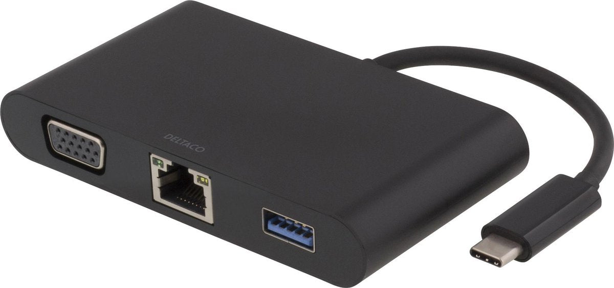 DELTACO USBC-1268 USB-C Docking station met VGA
