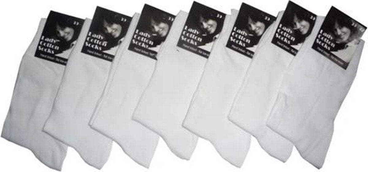 Socke/Katoenen Dames Sokken/Antitranspiratie/Maat 39-42/2 Paar/Kleur:"Wit"