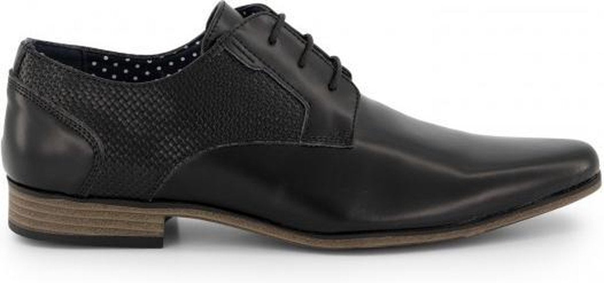 GENTS | Schoenen Heren | Nette Veterschoen splitleer zwart 0063 Maat 42