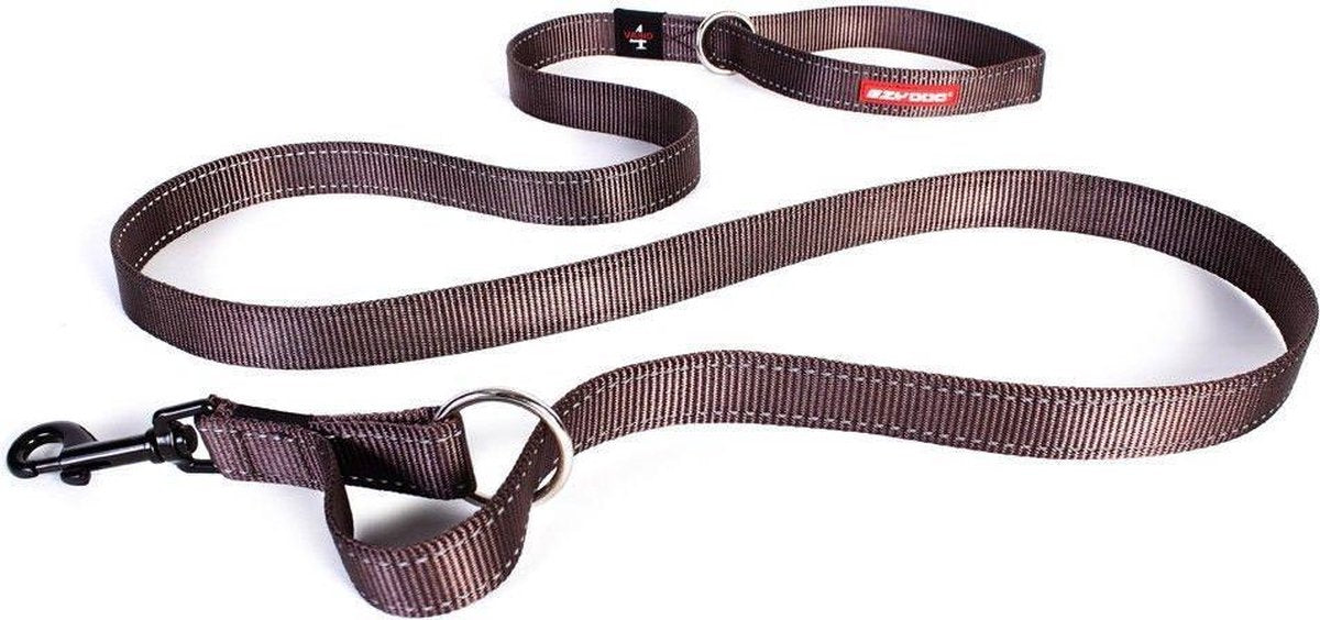 EzyDog Vario 4 - Hondenlijn / riem - 25mm breed - Bruin