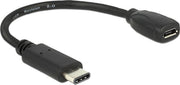 Coretek USB-C (m) - USB Micro B (v) adapter - USB2.0 - tot 2A / zwart - 0