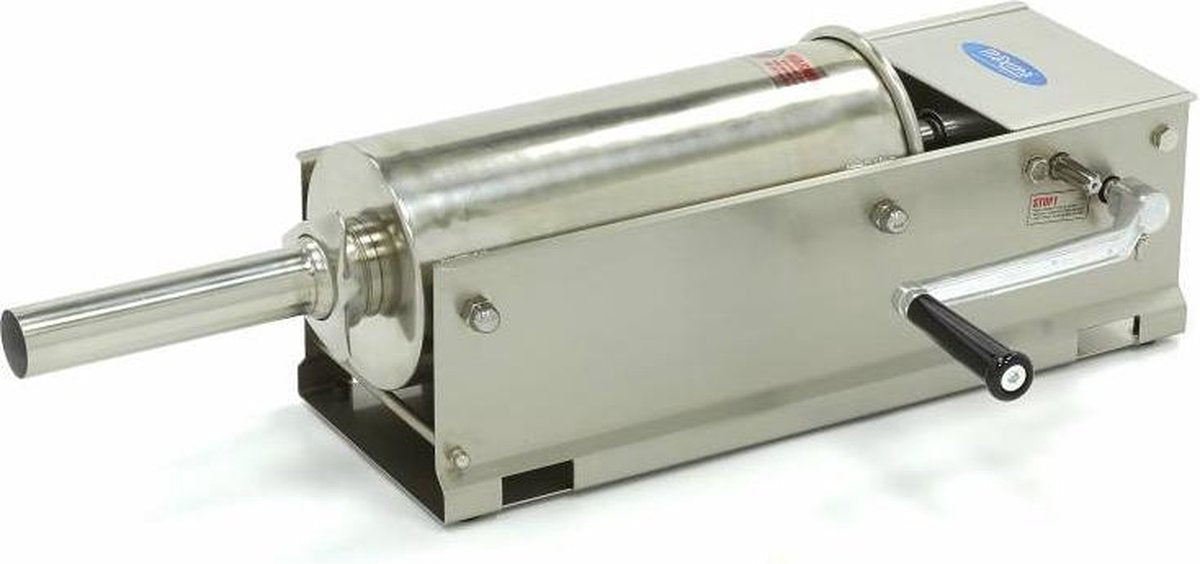 Worstenvuller 5 Liter - Horizontaal - RVS - met 4 Vulbuizen - 2 Snelheden - Worstmachine / Worstvuller - Maxima