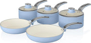 Swan Retro 5-Delige Pannenset - Blauw