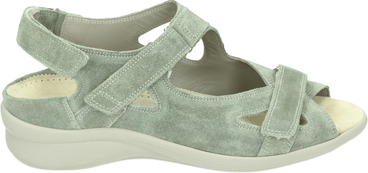 Durea 7258 H - Volwassenen Platte sandalenDames Sandalen - Kleur: Groen - Maat: 42