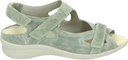 Durea 7258 H - Volwassenen Platte sandalenDames Sandalen - Kleur: Groen - Maat: 42