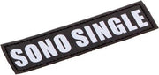 Doggy talk \"sono single\"" 13cm x 3cm reflective"