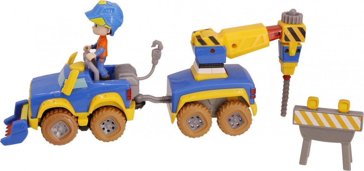 REV & ROLL - ROLL & GO TOY CAR - Rumble-voertuig met aanhanger en accessoires