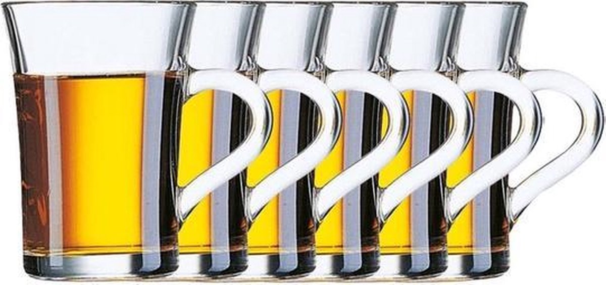 6x Theeglazen/koffieglazen The transparant 230 ml