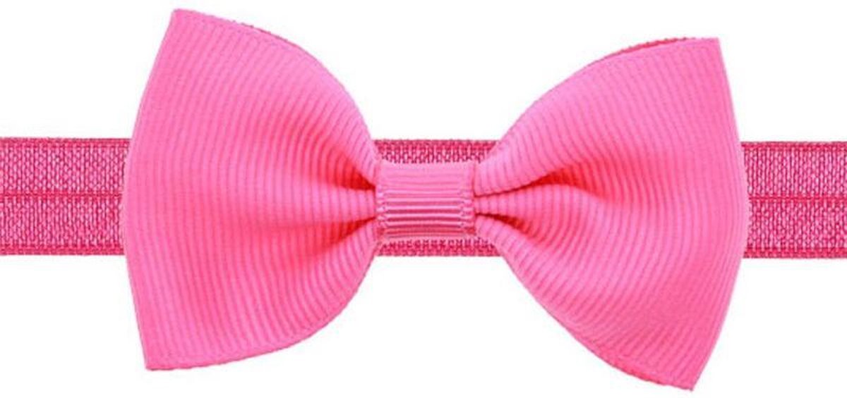 JillyBee - Haarband - Haren - Band - Baby - Strik - Fijn - Donker Roze