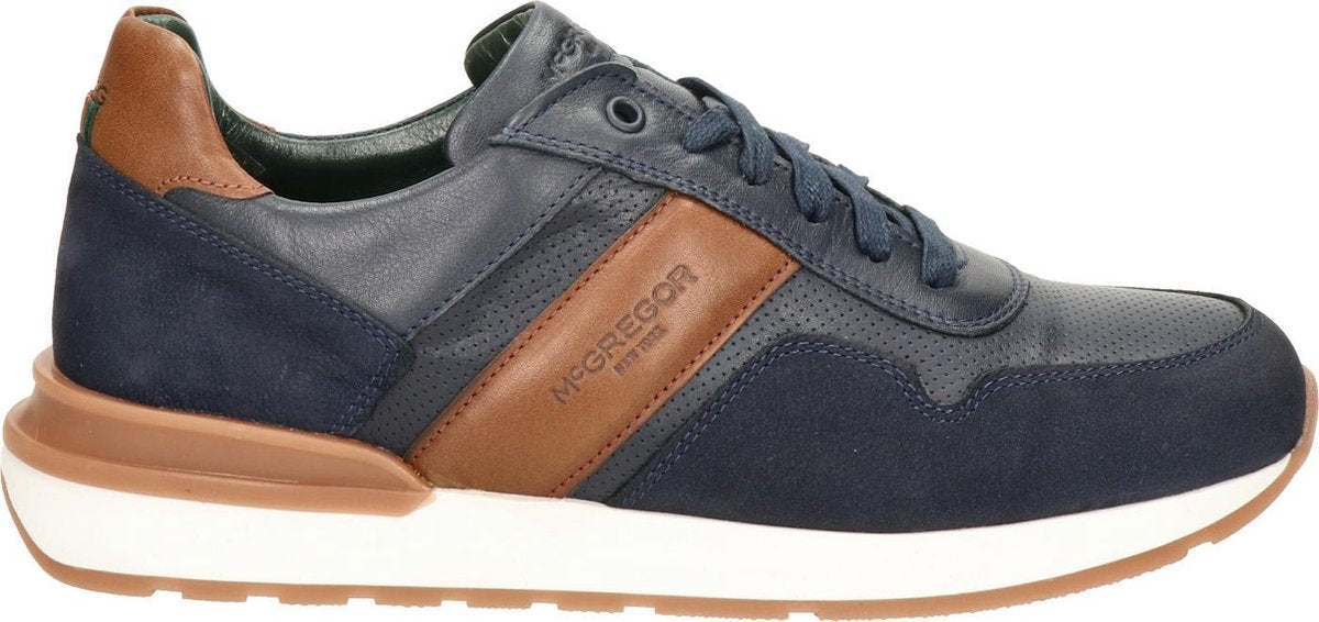 McGregor Heren Sneakers - Blauw - Lage Sneakers - Leer - Veters