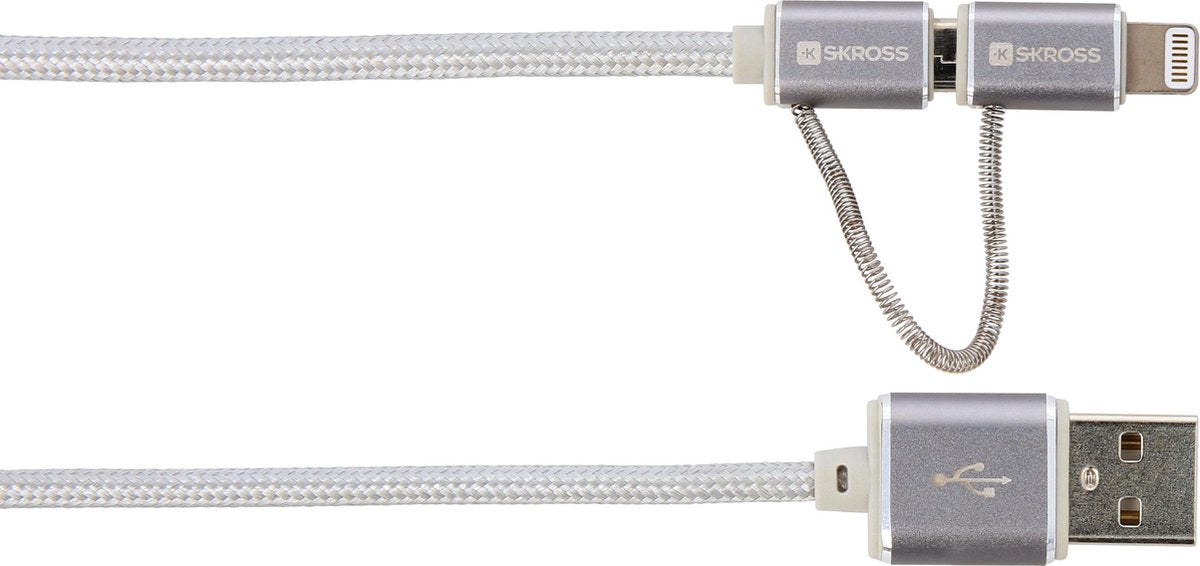 Skross iPod/iPhone/iPad Pro/iPad USB-kabel [1x USB - 1x Micro-USB-stekker