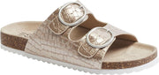 Esprit Dames Beige slipper crocoprint - Maat 40