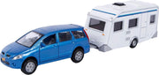 2-play Auto Mitsubishi En Caravan 2-delig Blauw/wit 27 Cm