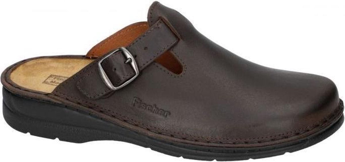 Fischer -Heren -  bruin donker - pantoffels & slippers - maat 41