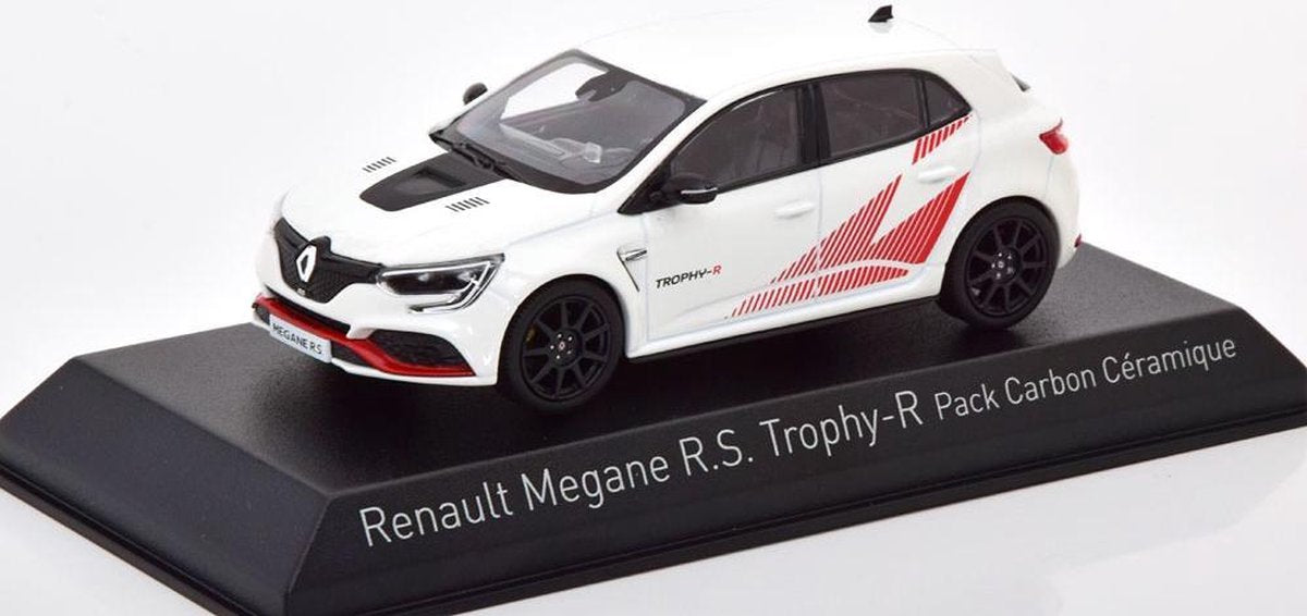 Renault Megane R.S. Trophy-R Pack Carbon Ceramique 2019 ( Wit met Zwarte Velgen ) 1-43 Norev