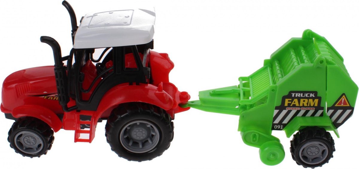 Gearbox Tractor Met Hooikar 30 Cm Groen/rood
