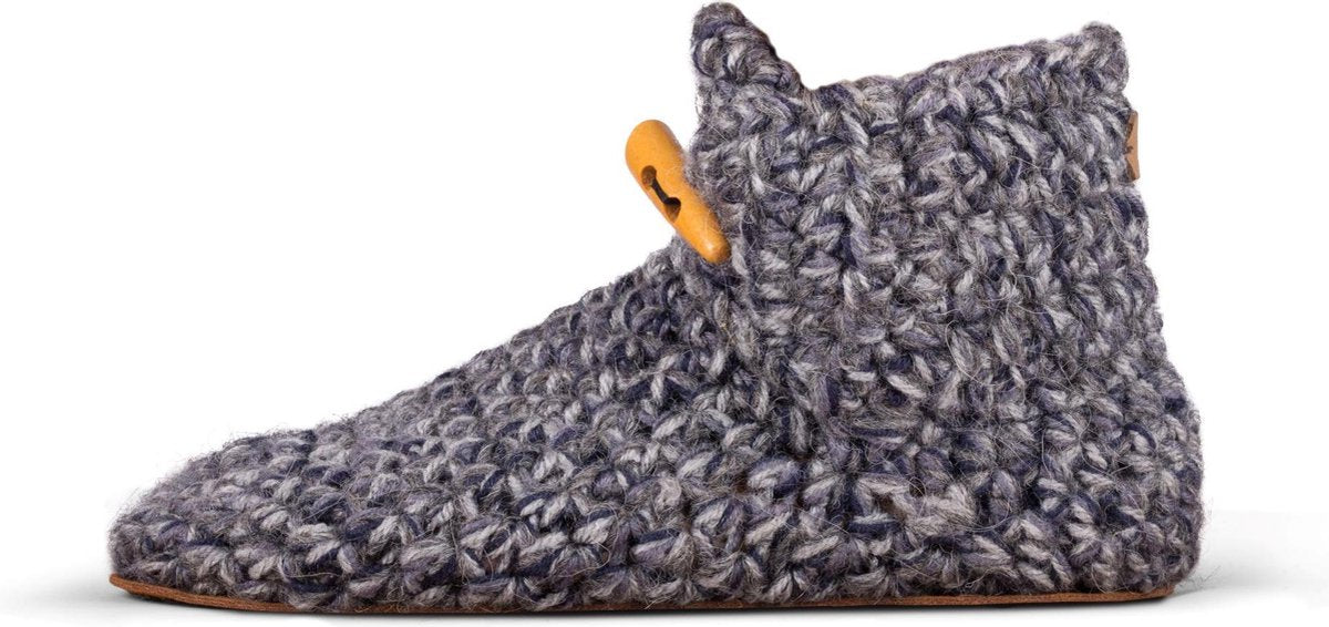 Kingdom of Wow - Dames/Meisjes  Pantoffels Grijs Maat 35/36 - Handgemaakt