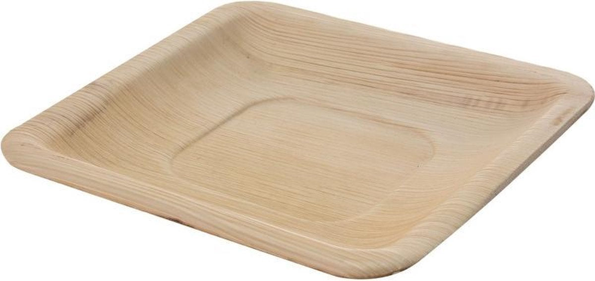 18x Wegwerp bordjes palmblad 16 cm biologisch afbreekbaar