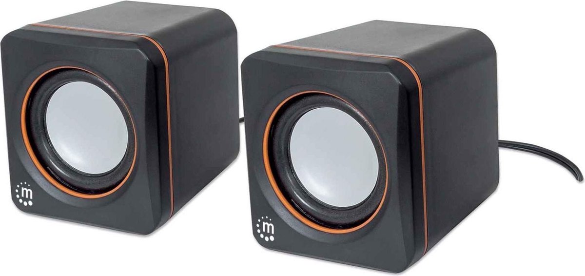 Manhattan actieve luidspreker USB Stereo 2 Speaker zwart/oranje retail