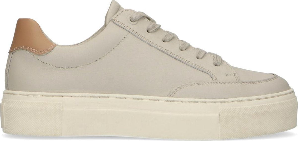 Sacha - Dames - Beige leren sneakers met detail - Maat 39
