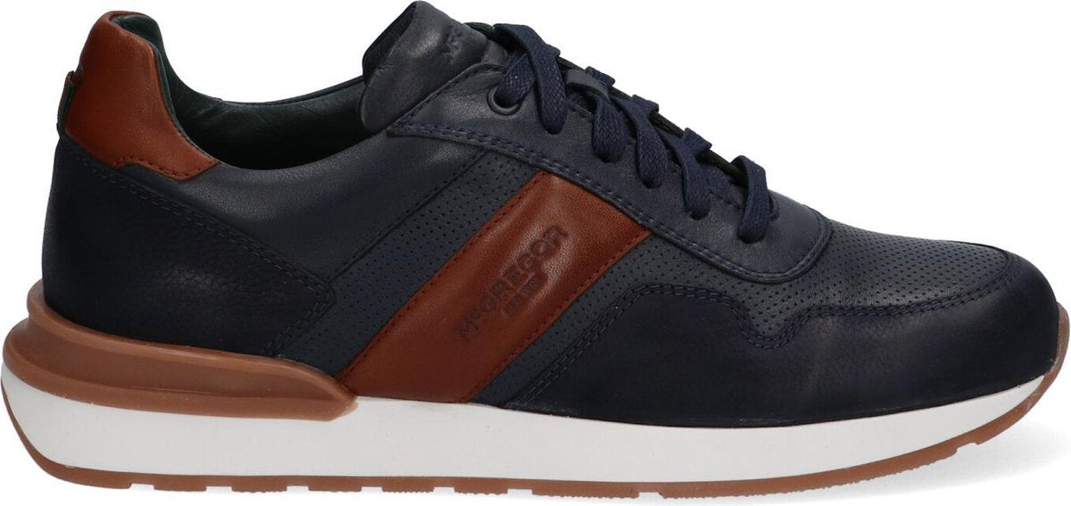McGregor Heren Sneakers - Blauw - Lage Sneakers - Leer - Veters