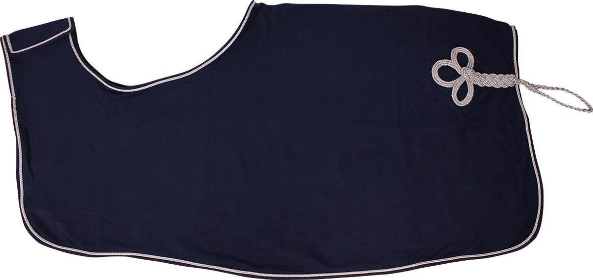 QHP  Uitrijdeken fleece ornament Blauw/zilver S