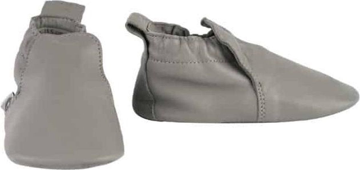 Lodger Antislip Babyschoentjes Maat 17 - Stepper - Leer - 6-12M - Suede Buitenzool - Eerste Loopschoentjes - Perfecte Pasvorm - Stevig - Grijs