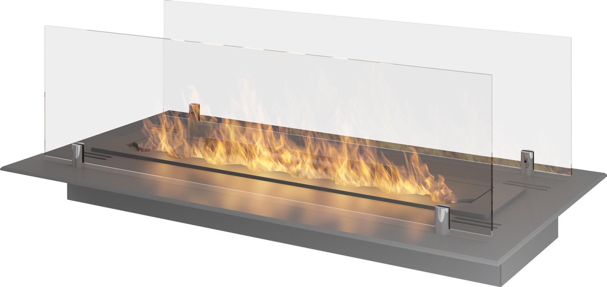 Inbouw sfeerhaard  met glasplaat bio-ethanol tafelbrander 60x32cm-Infire - Insert