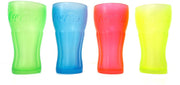 Coca Cola Neon Gekleurde glazen 4 stuks Roze / Geel / Groen / Blauw
