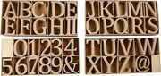 Wooden Letters. Numbers And Symbols. H: 13 cm. 2 cm. mdf. 160 pc
