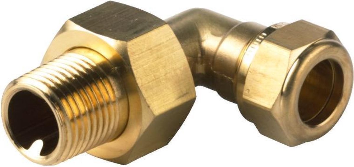 VSH Super Knel Messing knel radiatorkoppeling 1/2 buidrx15mm haaks