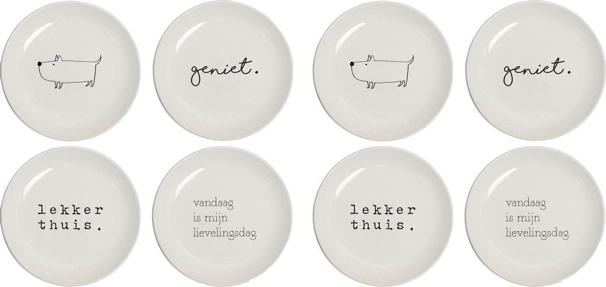 Gusta Bordje Ø 15cm Genieters set 4 stuks - set 2 stuks