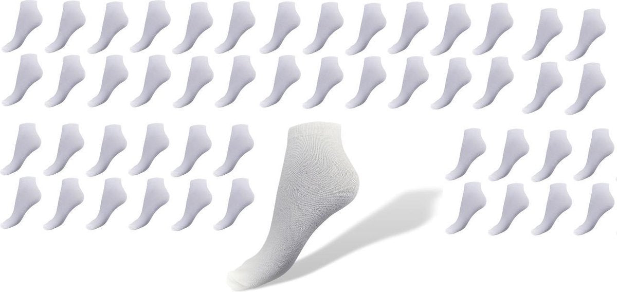 sneakersokken wit 24 paar maat 40-44