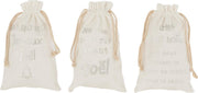 J-Line Zak Kerst Frans Velvet Wit Small Set van 12 stuks