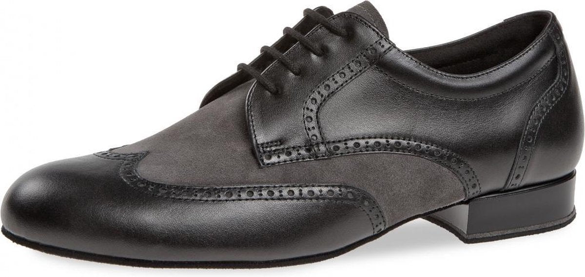 Diamant Heren Ballroom Dansschoenen 099-025-376 – Zwart Leer / Grijs Suède -Maat 44