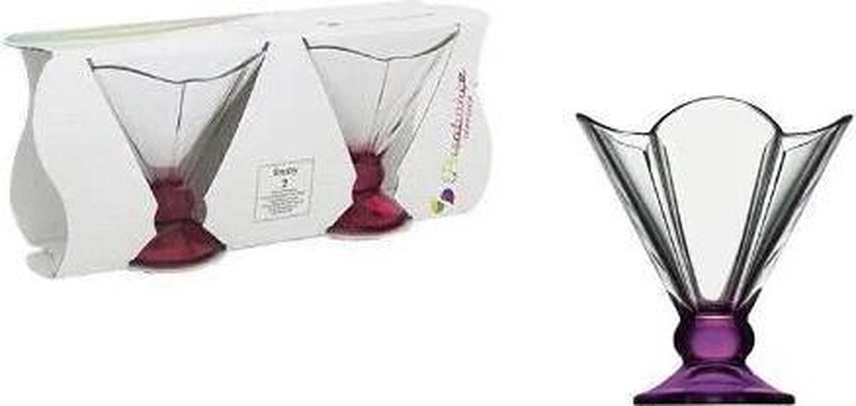 Pasabahce ijscoupe - ijsglazen (2 stuks) - Workshop Paars