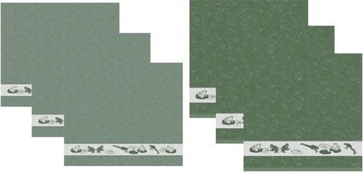 DDDDD Keukendoeken En Theedoeken Set Frog Green (3+3 stuks)