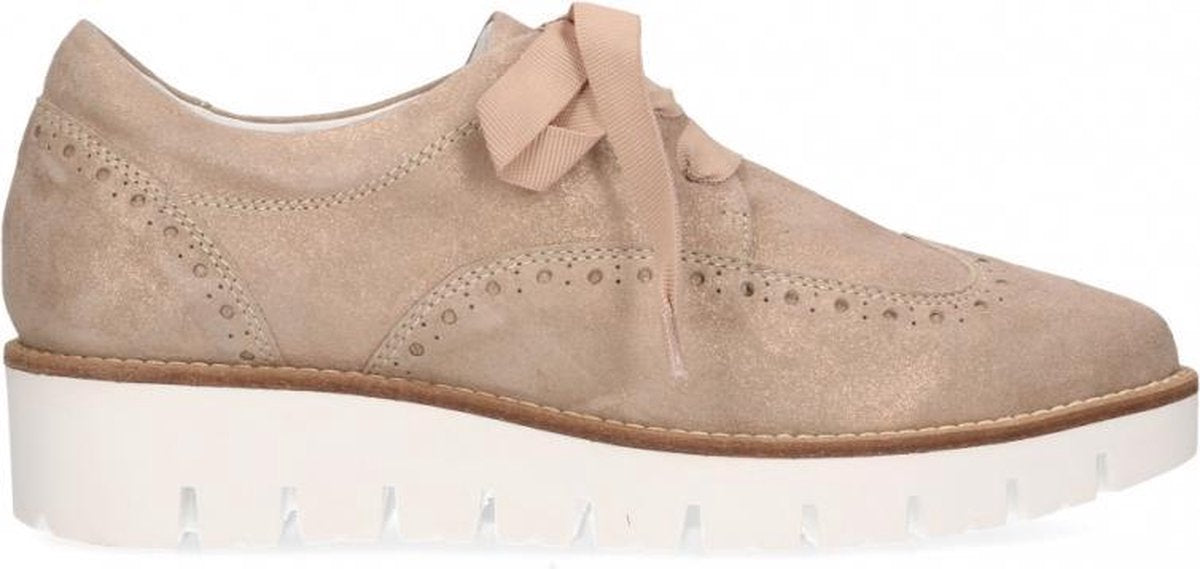 Van Dalen  - Veterschoen Metallic Suede - Womens - Beige - 42