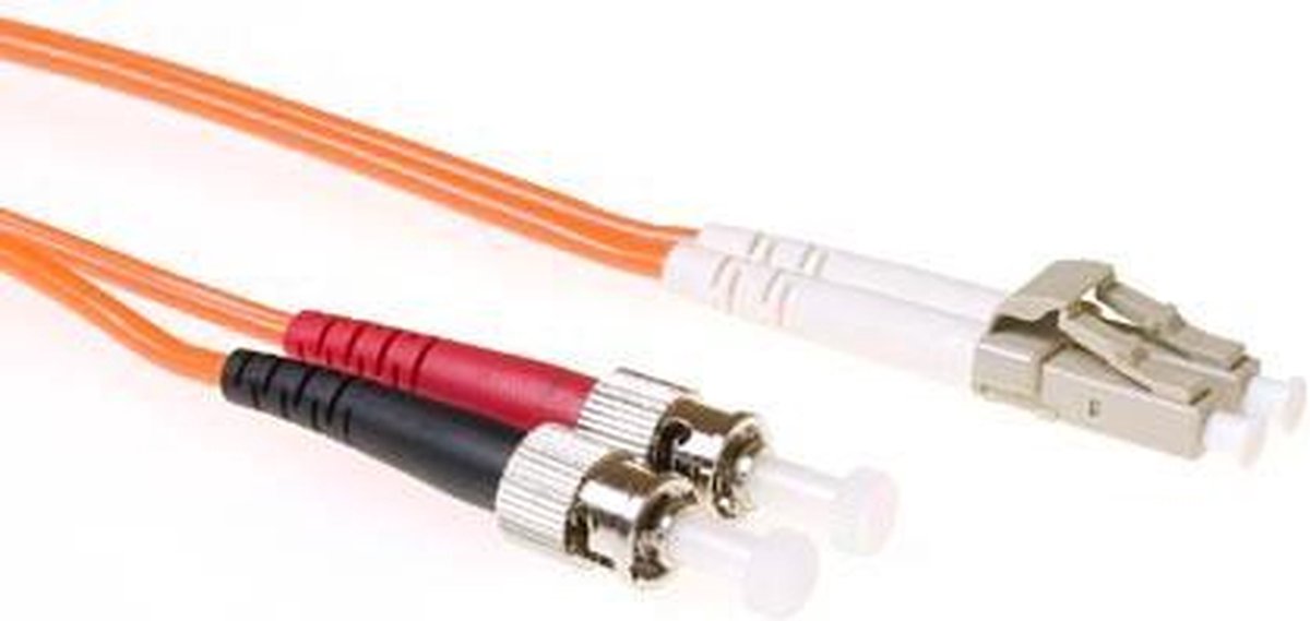 ACT 5 meter LSZH Multimode 62.5/125 OM1 glasvezel patchkabel duplex met LC en ST connectoren RL7005
