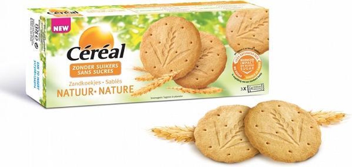 Céréal | Zandkoekjes | Natuur | 3 x 44 gram  | Snel afvallen zonder poespas!