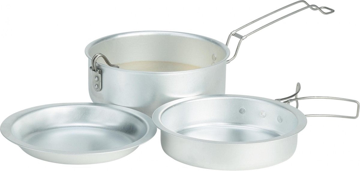 Ferrino pannenset aluminium 3-delig zilver 17