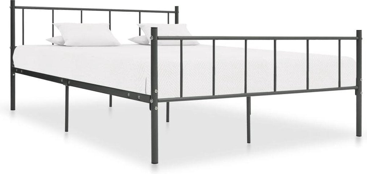 Bedframe metaal grijs 200x200 cm