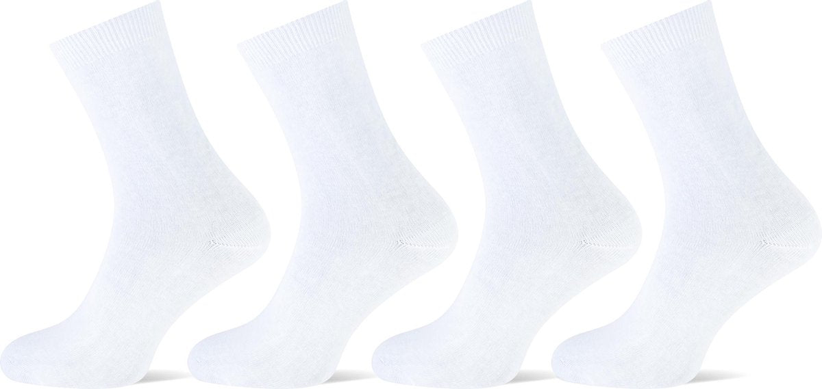 Teckel kindersokken 4-pack maat 39/42 wit