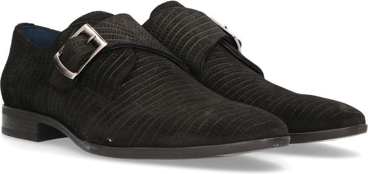 Van Dalen Geklede gespschoen suede 36620 Mannen Veterschoenen - Zwart - maat 41