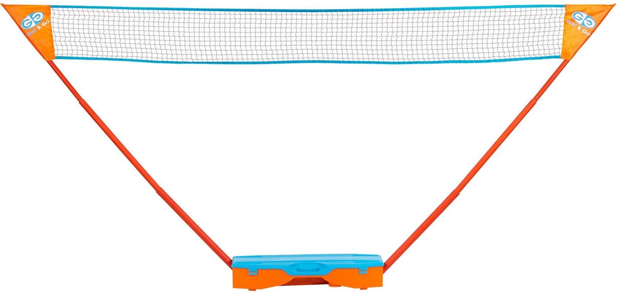Get & Go Badminton Spel Set - Opzetbaar - Blauw/Oranje