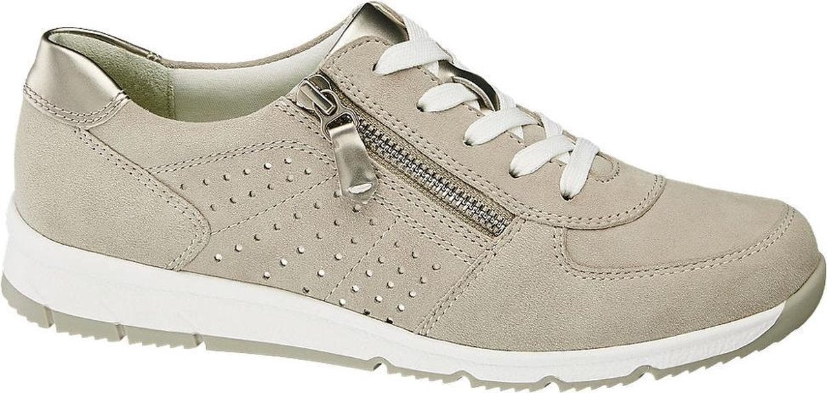 Medicus Dames Beige suède sneaker sierrits - Maat 40.5