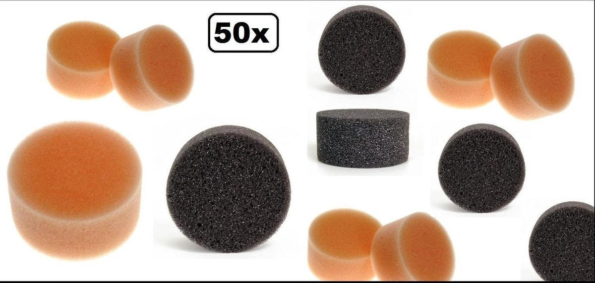 50x Superstar grimeersponsjes 6x3 cm zwart /rose