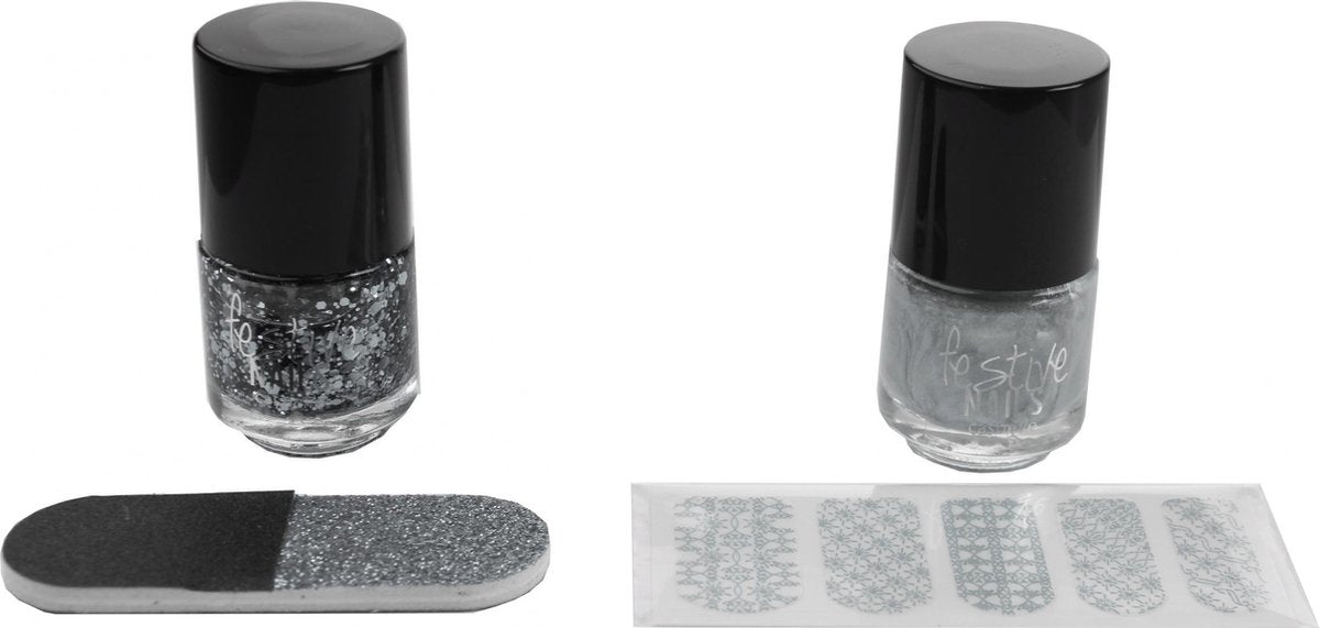 Treffina Nagellakset Casuelle Festive 4-delig Zilver