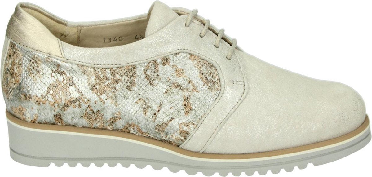 Verhulst 7340B - Volwassenen Dames veterschoenen - Kleur: Wit/beige - Maat: 36
