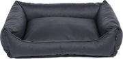 snObbs Wodan M Hondenmand - Hondenkussen – Luxe Lederlook Hondenbank – Easy to Clean Hondenbed - Hypoallergeen – 90 x 75 x 23 - Zwart